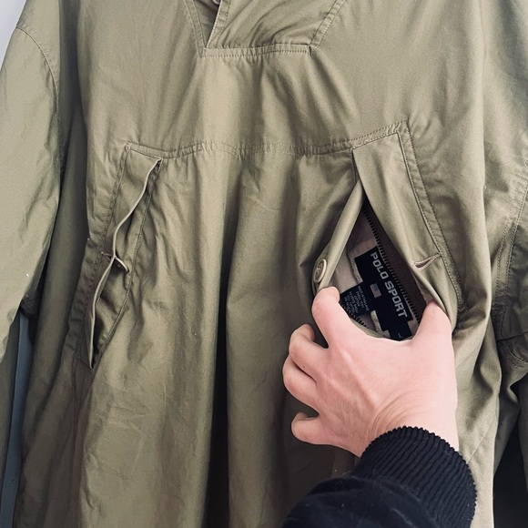 90’s Polo Sport Rare Parka Anorak Reversible Hooded Smock US  Army Replica Large - Picture 6 of 16